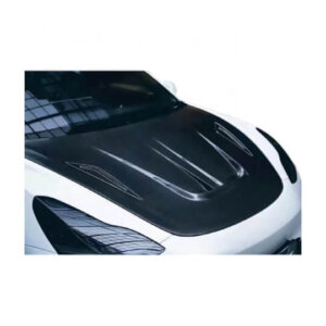 tesla model 3 carbon fiber hood front view