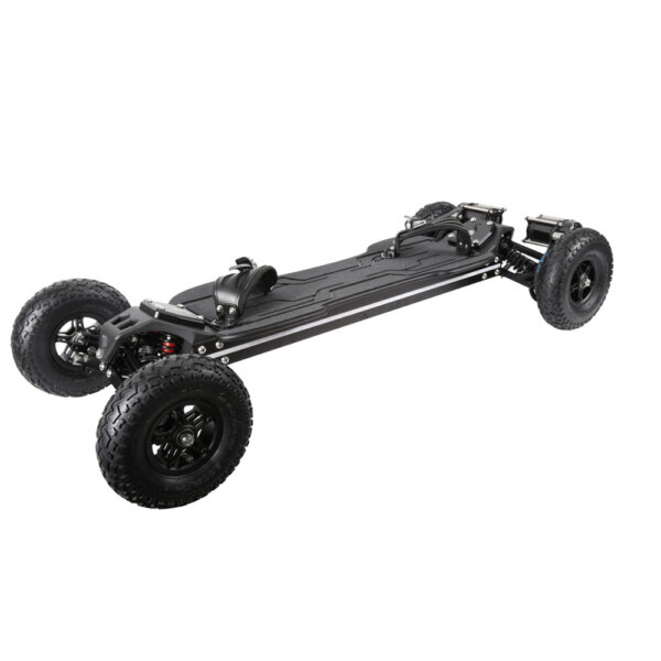 Custom carbon fiber electric skateboard angle view